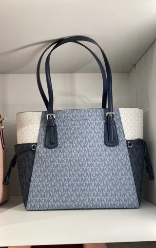Bolso Tote Michael Kors Original Azul y Blanco