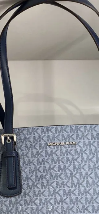 Bolso Tote Michael Kors Original Azul y Blanco