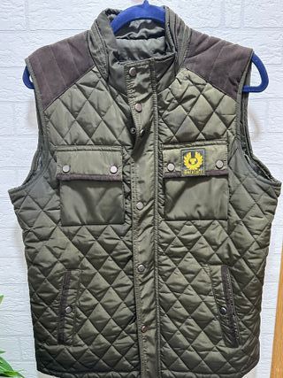 Chaleco Belstaff verde y marrón