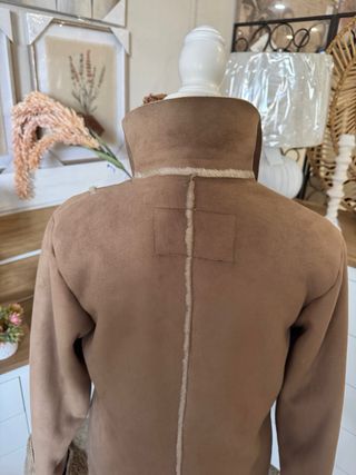 Abrigo Antelina y Pelo Vintage Beige/Marrón