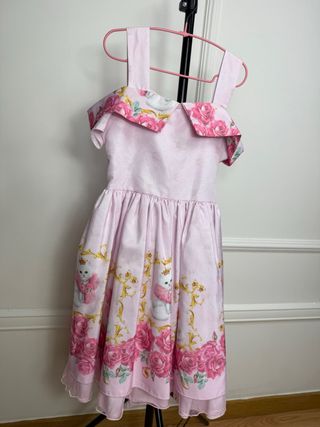 Vestido Rosa Cerimónia Criança Tamanho 8