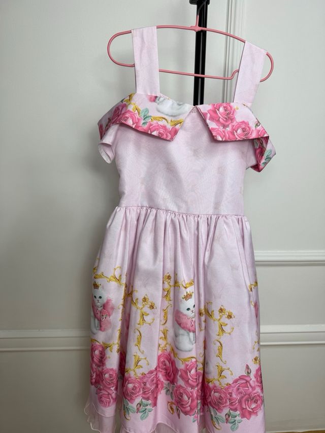 Vestido Rosa Cerimónia Criança Tamanho 8