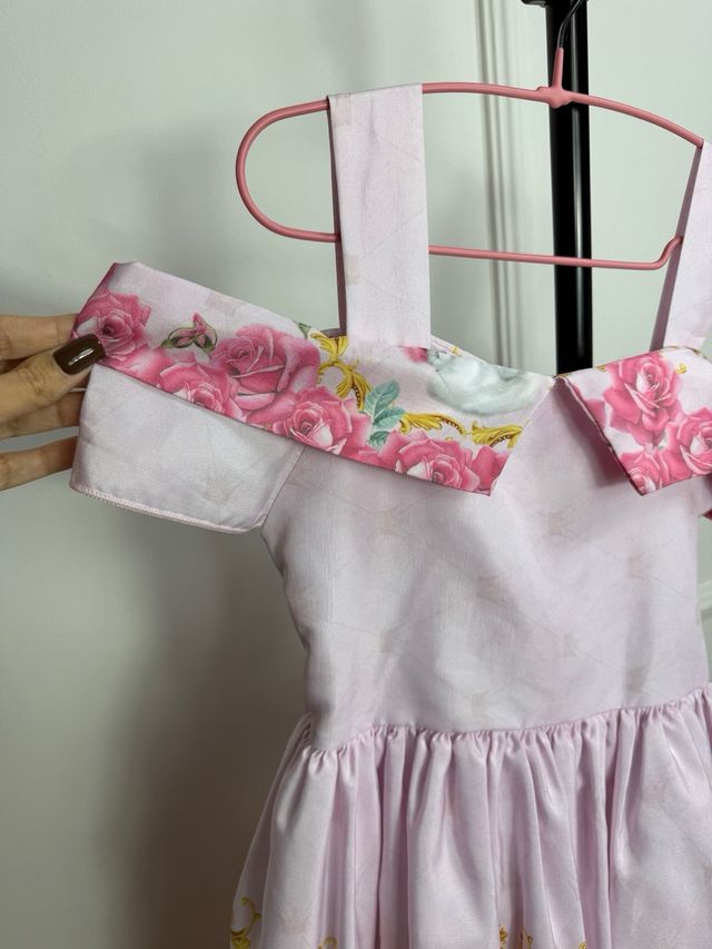 Vestido Rosa Cerimónia Criança Tamanho 8