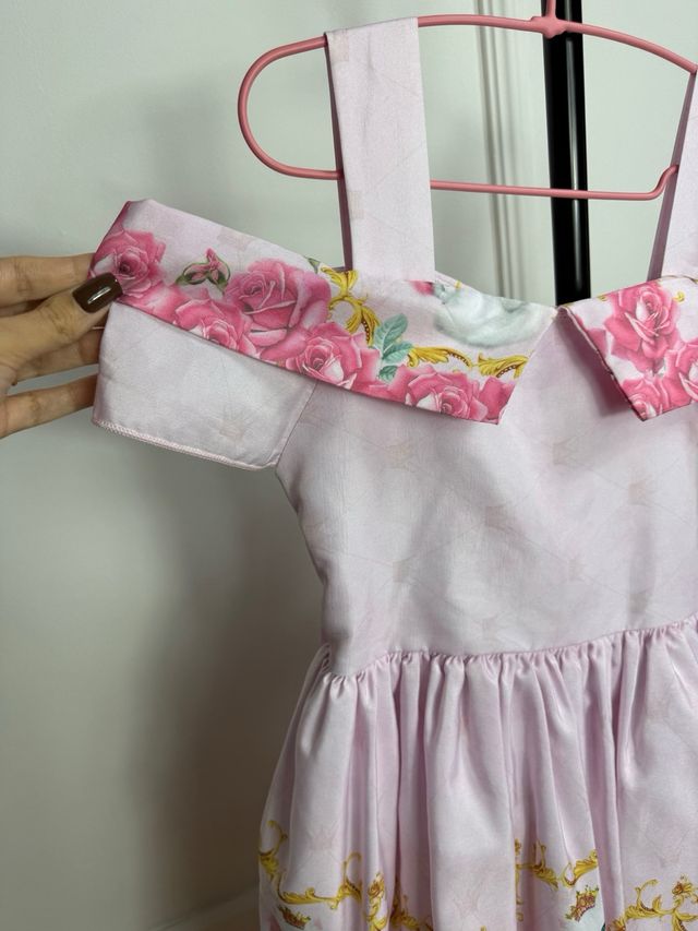 Vestido Rosa Cerimónia Criança Tamanho 8