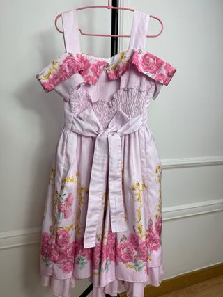 Vestido Rosa Cerimónia Criança Tamanho 8
