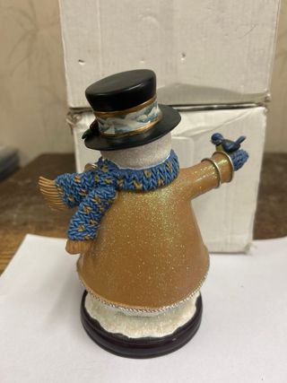 Soprammobile pupazzo neve con uccellino