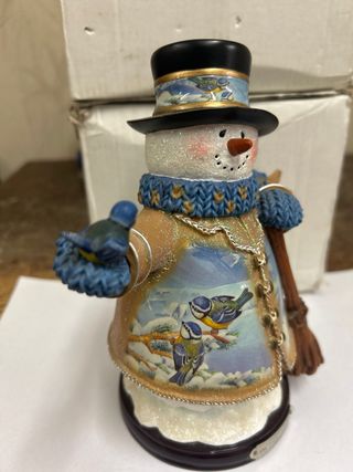 Soprammobile pupazzo neve con uccellino