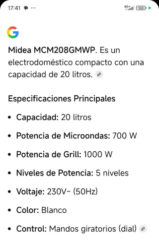 Microondas Midea 20L - Usado una vez