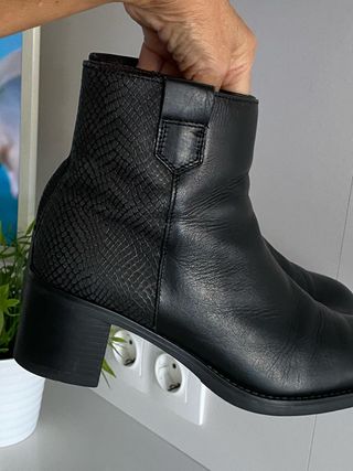 Botines de piel,negras, talla 38