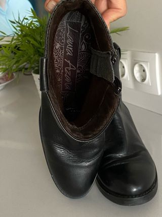 Botines de piel,negras, talla 38