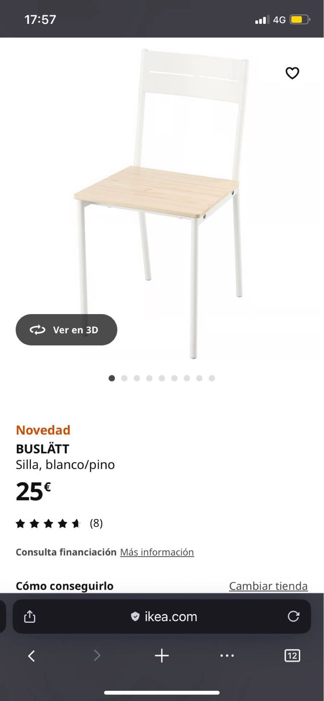 4 Sillas Ikea Buslatt Marrón/Negra