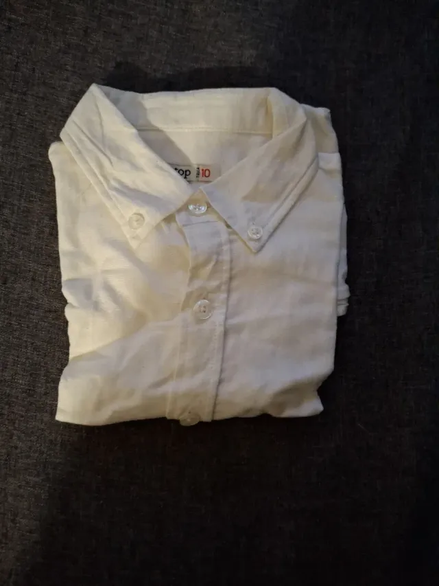 Camisa blanca de hilo niño talla 10
