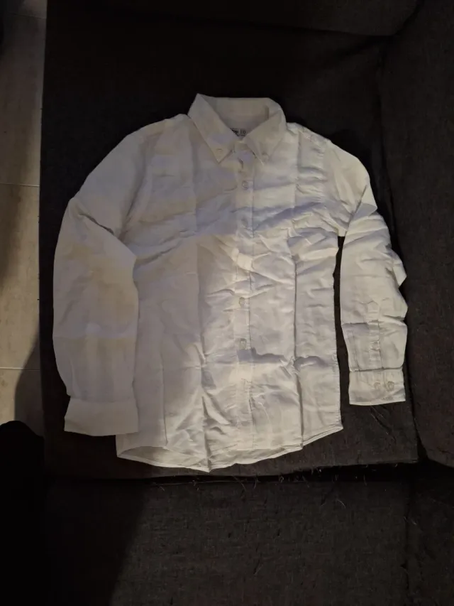 Camisa blanca de hilo niño talla 10