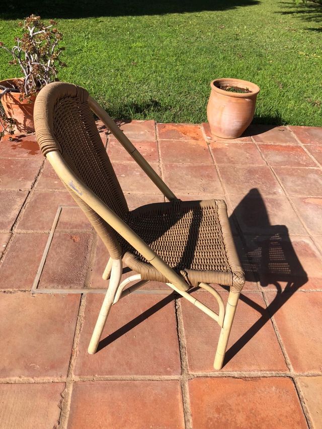 10 Sillas Rattan Beige/Marrón