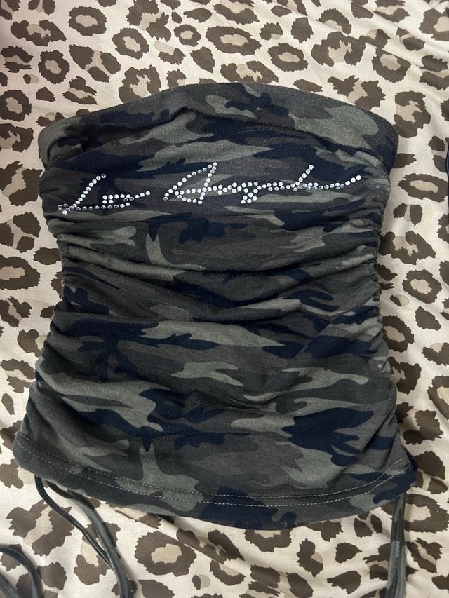 Top Camuflaje Los Angeles con Brillo