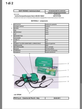 apparecchio per la misurazione della pressione 