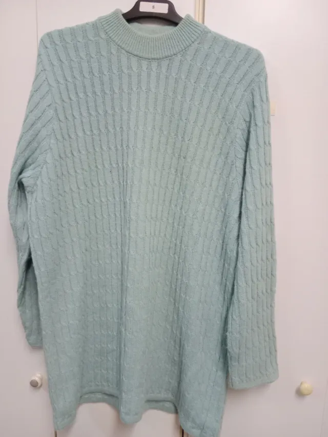 Jersey punto talla M/L color verde azulado