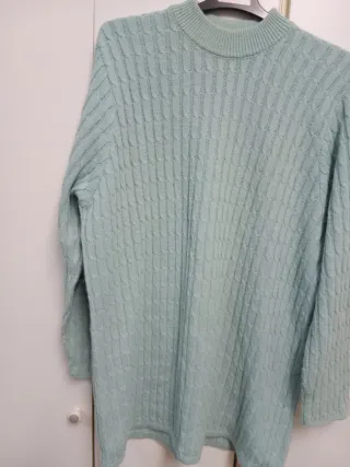 Jersey punto talla M/L color verde azulado