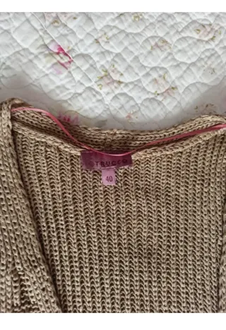 Chaleco de punto beige talla L