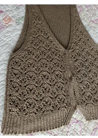 Chaleco de punto beige talla L