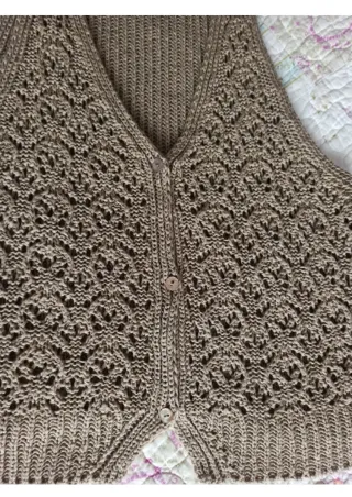 Chaleco de punto beige talla L