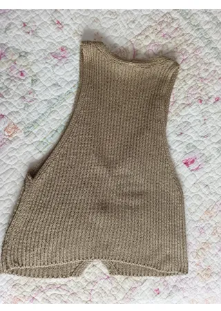 Chaleco de punto beige talla L