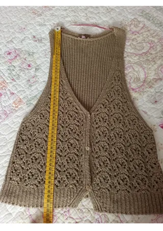 Chaleco de punto beige talla L