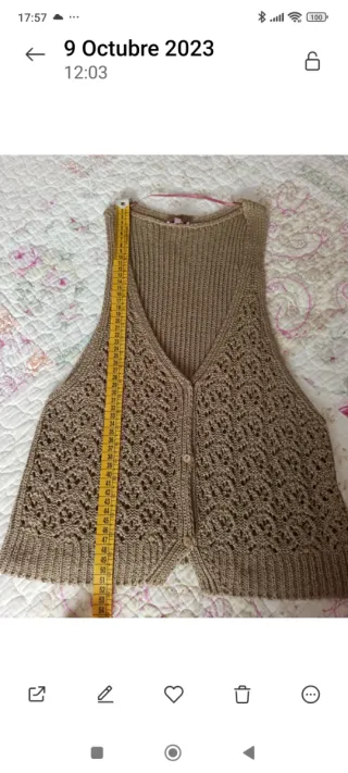 Chaleco de punto beige talla L