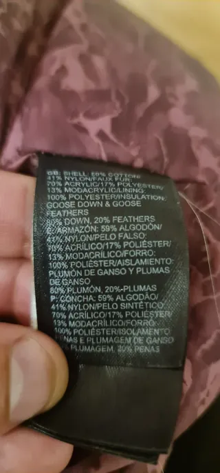 The North Face plumas ganso mujer talla M, vino