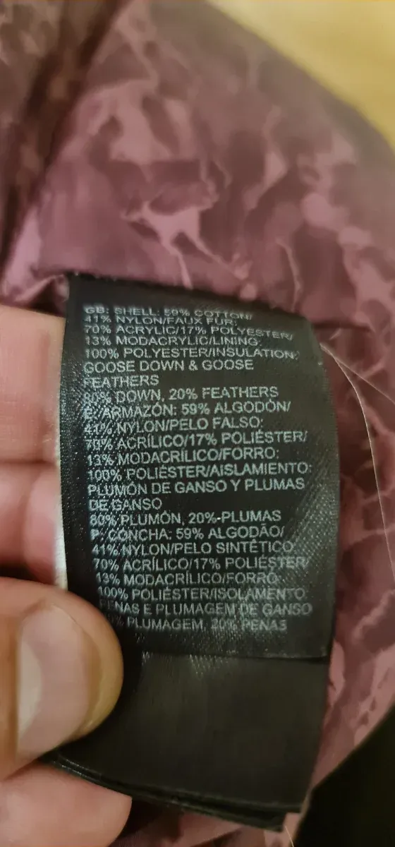 The North Face plumas ganso mujer talla M, vino