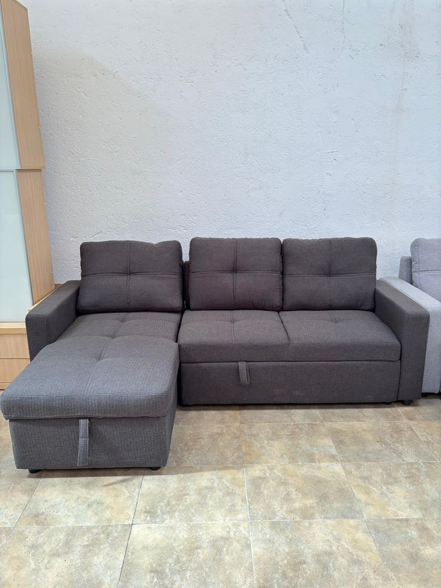 Sofá Cama Chaiselongue Gris Reversible