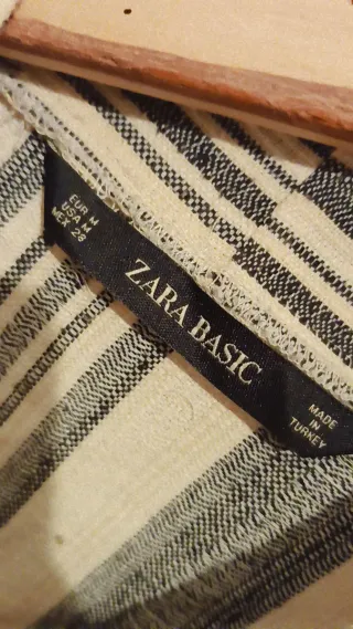 Gabardina de mujer Zara Rayas Beige/Negro Talla Ún