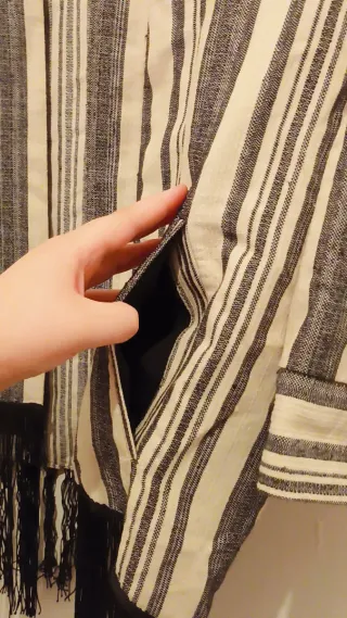 Gabardina de mujer Zara Rayas Beige/Negro Talla Ún