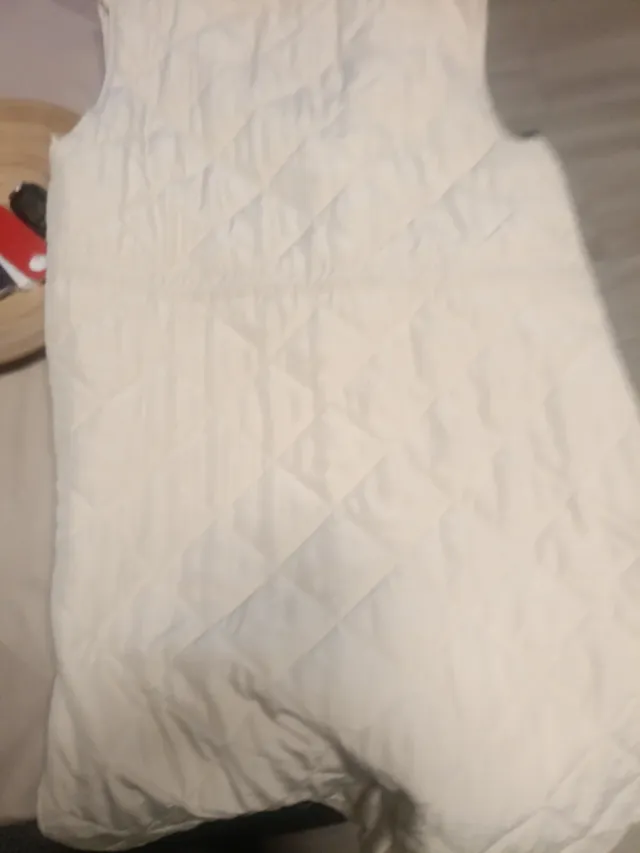 Chaleco largo acolchado mujer beige