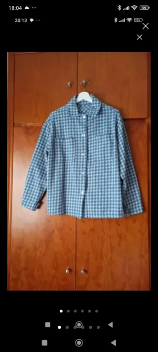 Chaqueta cuadros azul y blanco