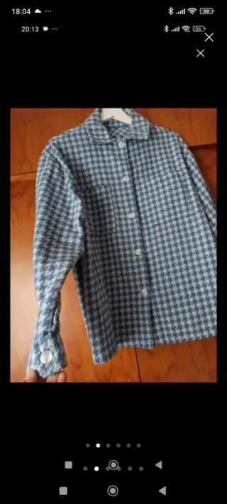 Chaqueta cuadros azul y blanco