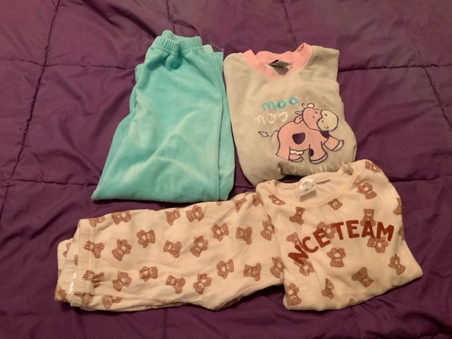 Lote pijamas invierno niña 5-6 años