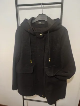 Trenca Zara azul marino con Capucha