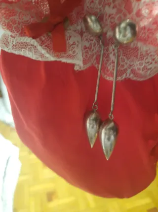 Pendientes largos plata