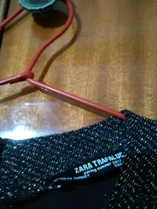 Vestido Zara Negro Plateado