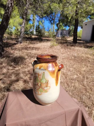 Jarra cerámica Aceitunas botijo Andaluz antiguo