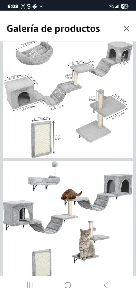 Trepador para gatos gris