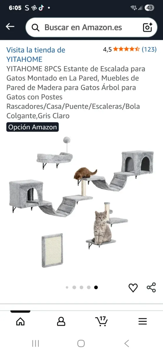 Trepador para gatos gris