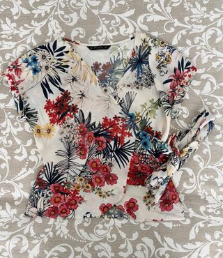 Top Zara Estampado Flores