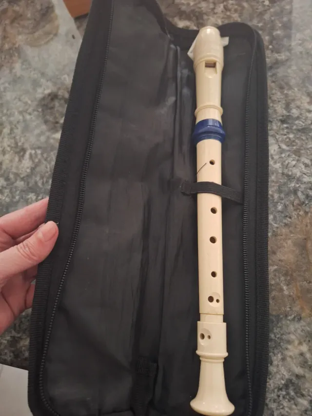 Flauto dolce e custodia da trasporto