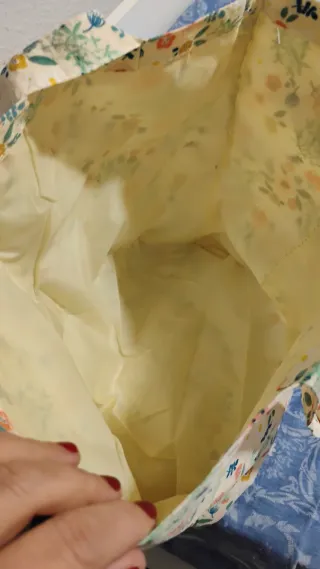 Bolso de tela grande estampado floral