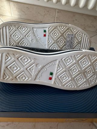 real patent shiny leather blue sneakers