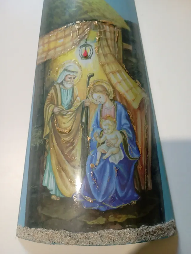 Decorazione Vetro Natività Natale da appendere.