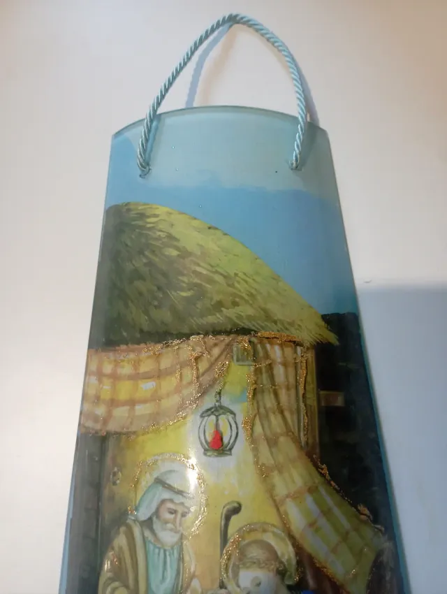 Decorazione Vetro Natività Natale da appendere.