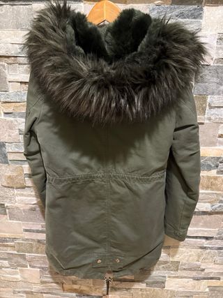 Parka verde militar con forro desmontable